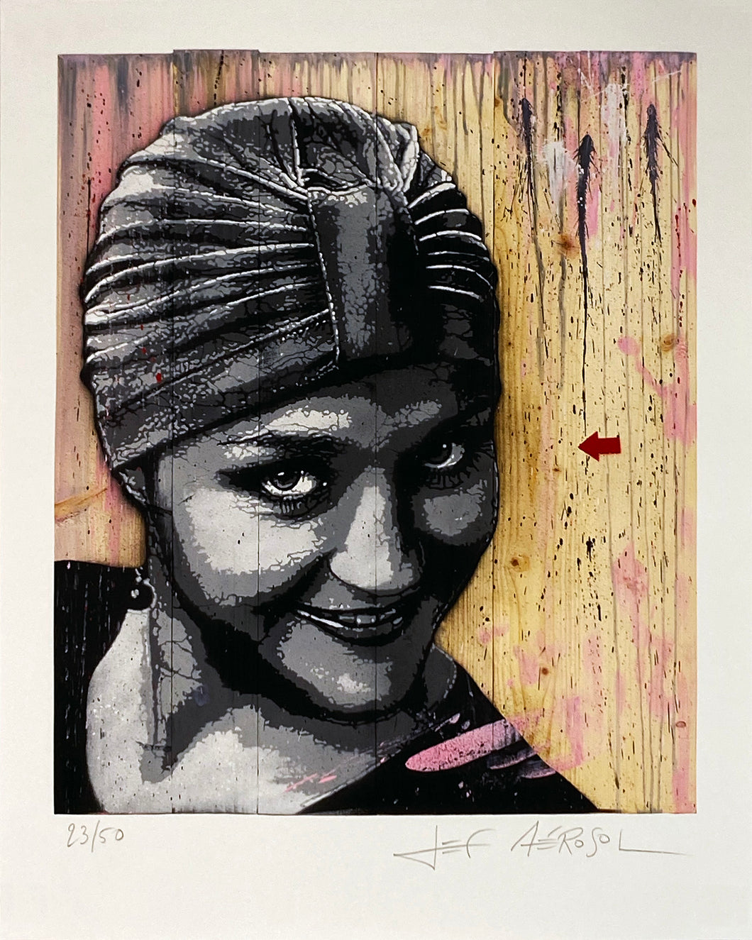 JEF AEROSOL 'Bonnet Rose' (2020) RARE Giclée Print - Signari Gallery 