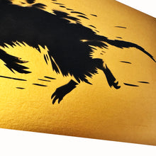 Load image into Gallery viewer, JEFF GILLETTE 'Gold Minksy Running' (2025) Hand-Drawn, Framed Original on Cardboard