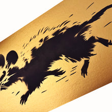 Load image into Gallery viewer, JEFF GILLETTE 'Gold Minksy Running' (2025) Hand-Drawn, Framed Original on Cardboard