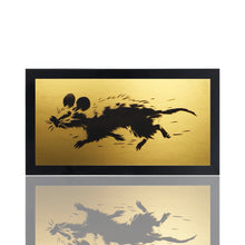 Load image into Gallery viewer, JEFF GILLETTE 'Rat Running' (2025) Hand-Drawn, Framed Original on Cardboard (gold))