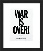 Load image into Gallery viewer, JOHN LENNON + YOKO ONO &#39;War is Over&#39; (2021) Original (framed) Postcard