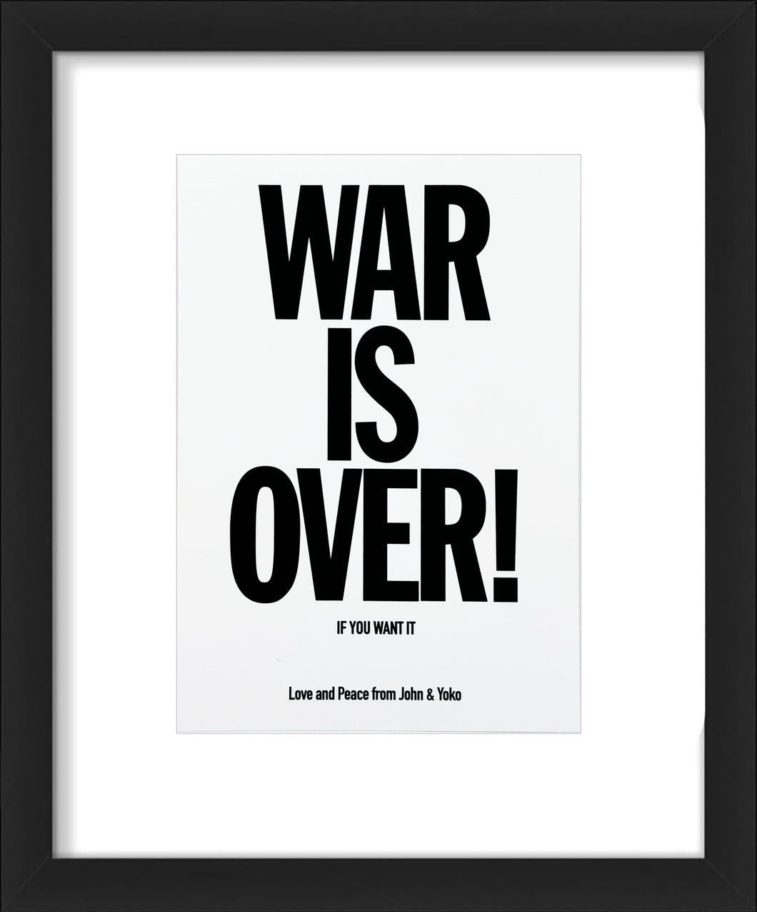 JOHN LENNON + YOKO ONO 'War is Over' (2021) Original (framed) Postcard