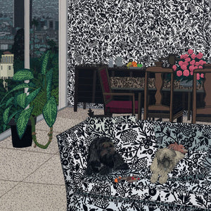 JONAS WOOD 'Robot and Bear' (2024) Offset Lithograph Exhibit Poster - Signari Gallery 