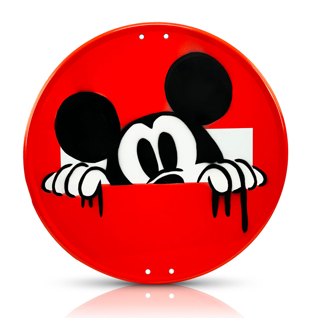 JOSH MAHABY 'Wanna Play? Mickey Mouse' (2023) Original on Steel Street Sign
