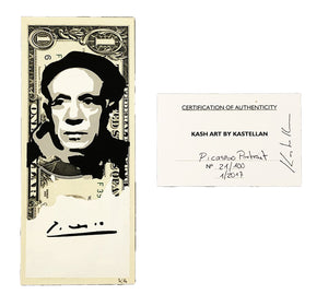 KASH ART 'Pablo Picasso' (2017) Original HPM on Currency - Signari Gallery 
