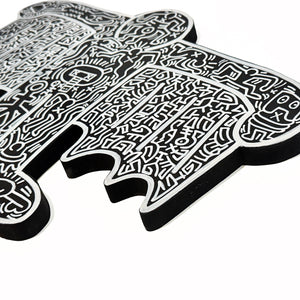 KEITH HARING 'Flying Devil' (1988) Hand-Painted/Doodled Original on Wood - Signari Gallery 