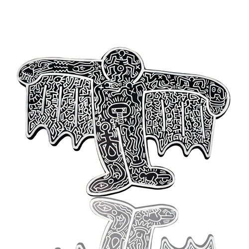 KEITH HARING 'Flying Devil' (1988) Hand-Painted/Doodled Original on Wood - Signari Gallery 