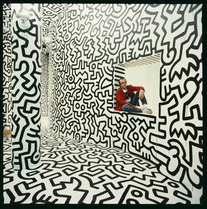 KEITH HARING 'Flying Devil' (1988) Hand-Painted/Doodled Original on Wood - Signari Gallery 