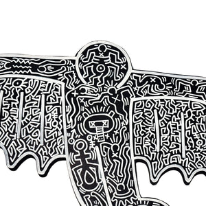 KEITH HARING 'Flying Devil' (1988) Hand-Painted/Doodled Original on Wood - Signari Gallery 