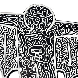 KEITH HARING 'Flying Devil' (1988) Hand-Painted/Doodled Original on Wood - Signari Gallery 