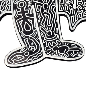 KEITH HARING 'Flying Devil' (1988) Hand-Painted/Doodled Original on Wood - Signari Gallery 