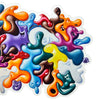 KENNY SCHARF 'Blob N' Space' (2022) Framed Premium Vinyl Sticker - Signari Gallery 