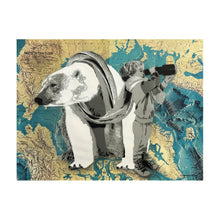 Load image into Gallery viewer, KURZNACHZEHN 'Where is the Ice?' (2024) Original HPM on World Map - Signari Gallery 