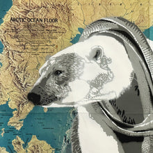Load image into Gallery viewer, KURZNACHZEHN 'Where is the Ice?' (2024) Original HPM on World Map - Signari Gallery 