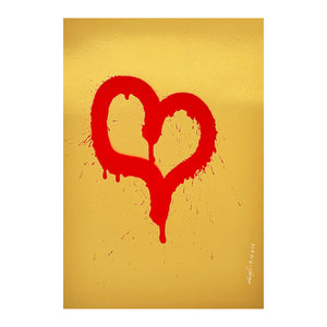 LASER 3.14 'Heart' (2024) Hand-Painted Original on Gold Foil Art Paper