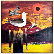 Load image into Gallery viewer, LEE REYNOLDS 'Seagull and Dock' (1970s) Custom Framed Original on Canvas - Signari Gallery 
