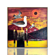 Load image into Gallery viewer, LEE REYNOLDS 'Seagull and Dock' (1970s) Custom Framed Original on Canvas - Signari Gallery 
