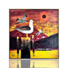 LEE REYNOLDS 'Seagull and Dock' (1970s) Custom Framed Original on Canvas - Signari Gallery 