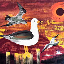 Load image into Gallery viewer, LEE REYNOLDS 'Seagull and Dock' (1970s) Custom Framed Original on Canvas - Signari Gallery 