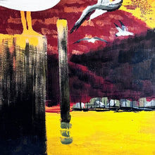 Load image into Gallery viewer, LEE REYNOLDS 'Seagull and Dock' (1970s) Custom Framed Original on Canvas - Signari Gallery 