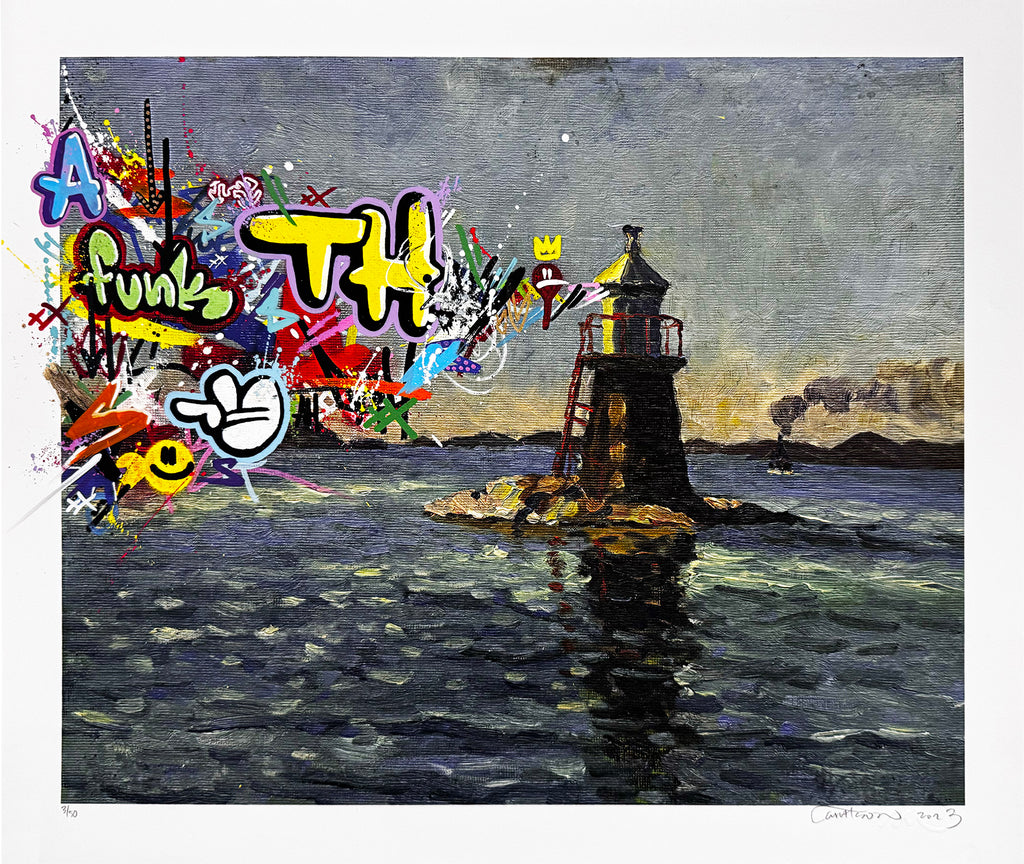 MARTIN WHATSON 'The Lighthouse' (2023) Rare Hand-Embellished Serigraph Print - Signari Gallery 