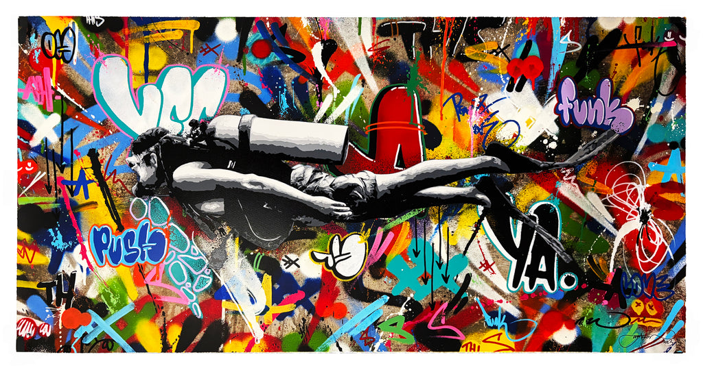 MARTIN WHATSON 'Scuba Diver' (2023) Giclee + 19-Colour Screen Print - Signari Gallery 
