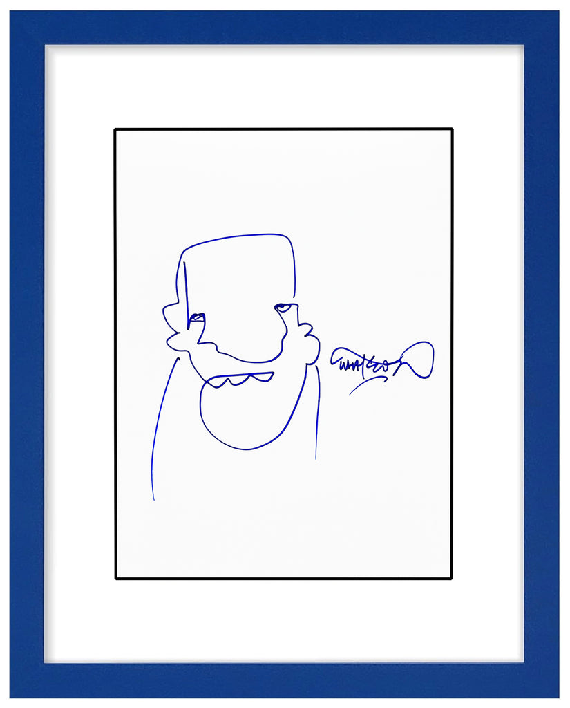 MARTIN WHATSON 'Self Portrait' (2023) Rare Hand-Drawn, Framed Sketch on Paper (1) - Signari Gallery 
