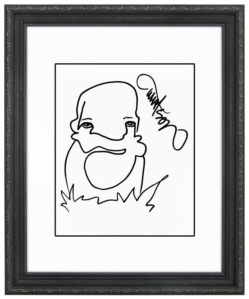 MARTIN WHATSON 'Self Portrait' (2023) Rare Hand-Drawn, Framed Sketch on Paper (3) - Signari Gallery 
