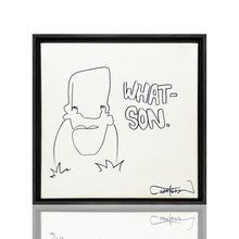 Load image into Gallery viewer, MARTIN WHATSON 'WHAT-SON' (2023) Framed Self-Portrait Sketch on Canvas - Signari Gallery 