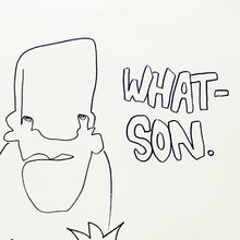 Load image into Gallery viewer, MARTIN WHATSON 'WHAT-SON' (2023) Framed Self-Portrait Sketch on Canvas - Signari Gallery 
