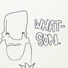 MARTIN WHATSON 'WHAT-SON' (2023) Framed Self-Portrait Sketch on Canvas - Signari Gallery 