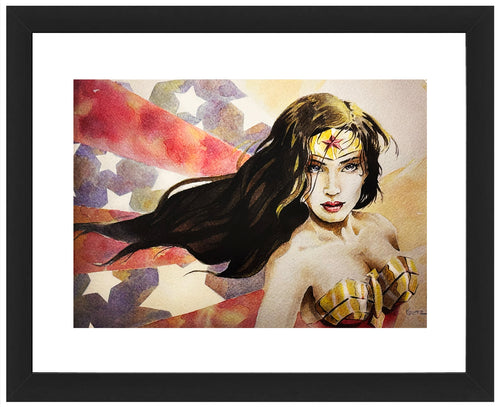 MIKE KRETZ 'Wonder Woman' (2012) Framed Original Postcard - Signari Gallery 