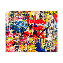 Load image into Gallery viewer, MR. BRAINWASH &#39;Never Give Up + Follow Your Dreams&#39; (2011-2015) Hand-Signed Photo Framed w/ Rare Lithograph Poster