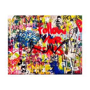 MR. BRAINWASH 'Never Give Up + Follow Your Dreams' (2011-2015) Hand-Signed Photo Framed w/ Rare Lithograph Poster