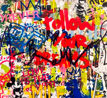 Load image into Gallery viewer, MR. BRAINWASH &#39;Never Give Up + Follow Your Dreams&#39; (2011-2015) Hand-Signed Photo Framed w/ Rare Lithograph Poster