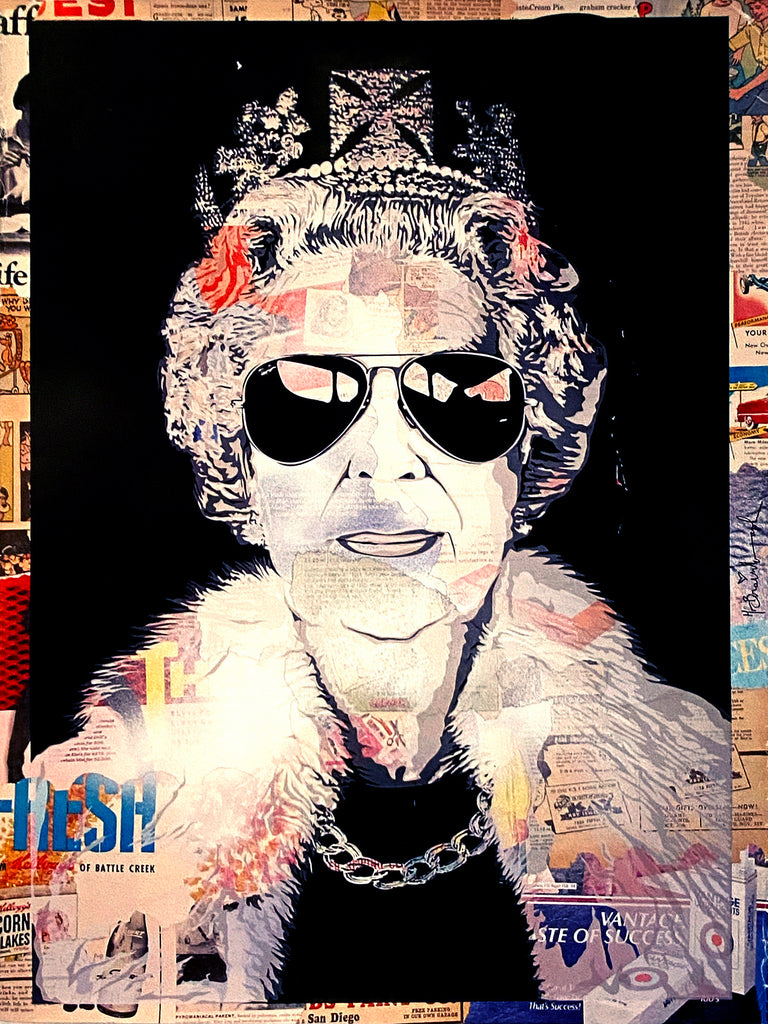 MR. BRAINWASH 'Aviator Queen Elizabeth' (2012) Reproduction Offset Lithograph - Signari Gallery 