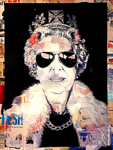 MR. BRAINWASH 'Aviator Queen Elizabeth' (2012) Reproduction Offset Lithograph - Signari Gallery 