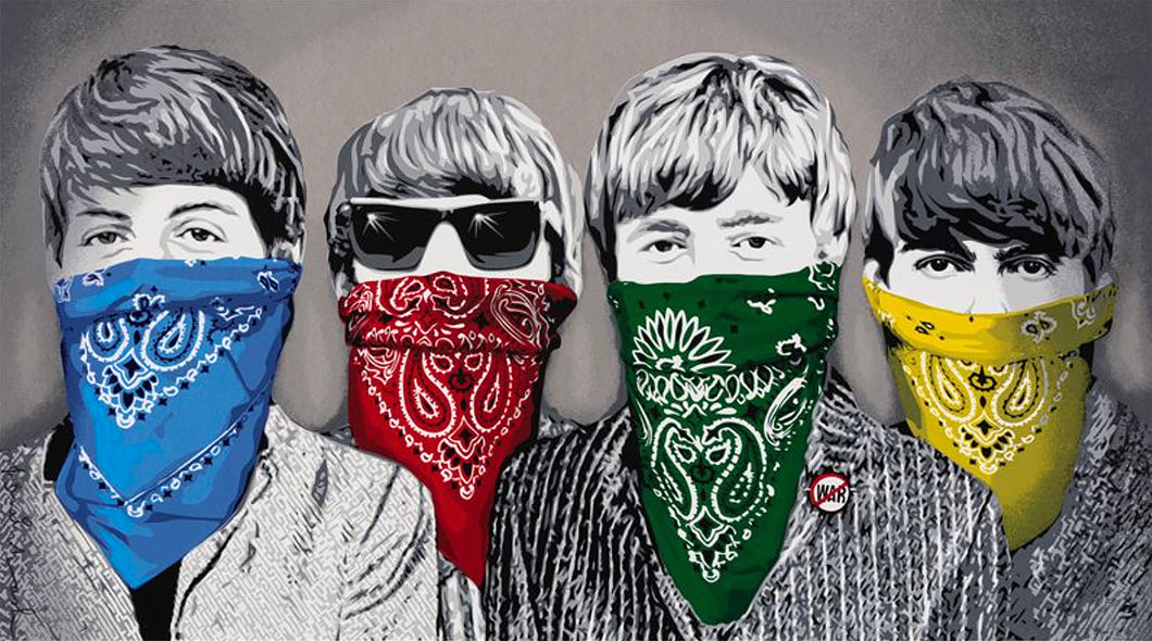 MR. BRAINWASH 'Beatles Banditos' (2012) RARE Grey Ed. Lithograph Poster - Signari Gallery 