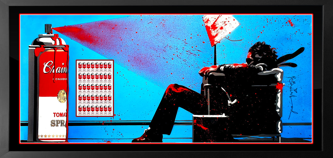 MR. BRAINWASH 'Campbell's Max Spray' (2009-10) Custom Framed Hand-Signed Card + Original Poster