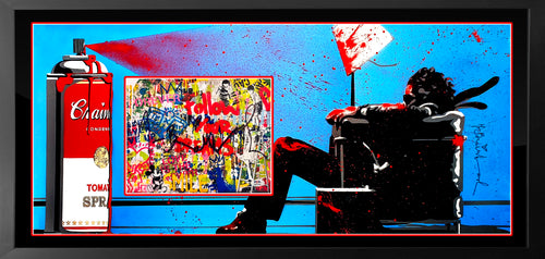 MR. BRAINWASH 'Max Spray' + 'Follow Your Dreams' (2010-2015) Hand-Signed Photo Framed w/ Original Poster