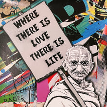 Load image into Gallery viewer, MR. BRAINWASH &#39;Gandhi: Where There is Love...&#39; (2010) Rare Offset Lithograph Poster