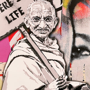 MR. BRAINWASH 'Gandhi: Where There is Love...' (2010) Rare Offset Lithograph Poster