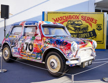 Load image into Gallery viewer, MR. BRAINWASH x Matchbox &#39;Austin Mini Cooper S&#39; (2024) 1:64 Scale Car + Display