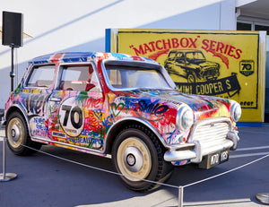 MR. BRAINWASH x Matchbox 'Austin Mini Cooper S' (2024) 1:64 Scale Car + Display