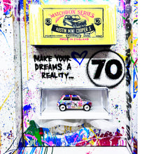 Load image into Gallery viewer, MR. BRAINWASH x Matchbox 'Austin Mini Cooper S' (2024) 1:64 Scale Car + Display - Signari Gallery 