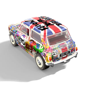 MR. BRAINWASH x Matchbox 'Austin Mini Cooper S' (2024) 1:64 Scale Car + Display