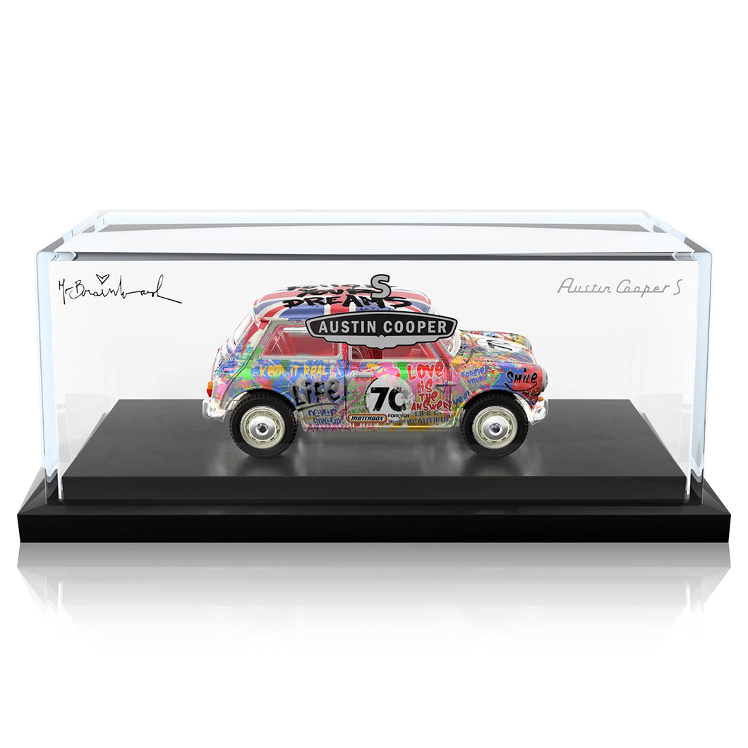 MR. BRAINWASH x Matchbox 'Austin Mini Cooper S' (2024) 1:64 Scale Car + Display