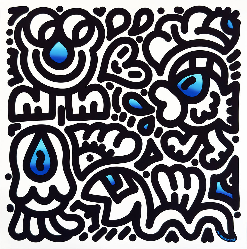 MR. DOODLE 'Colour Pops: Blue Pop' (2026) Timed Edition Gicleé Print