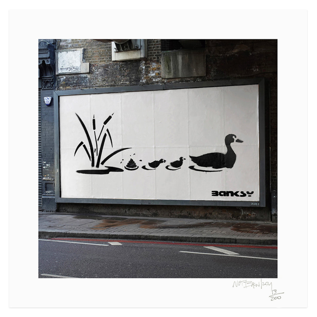 NOT BANKSY x L-13 'Sh*tism in Context: Duck Defecation' (2024) Archival Pigment Print