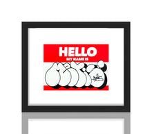 Load image into Gallery viewer, NUNO VIEGAS &#39;Metis Throwie&#39; (2024) &quot;Hello...&quot; Framed Sticker